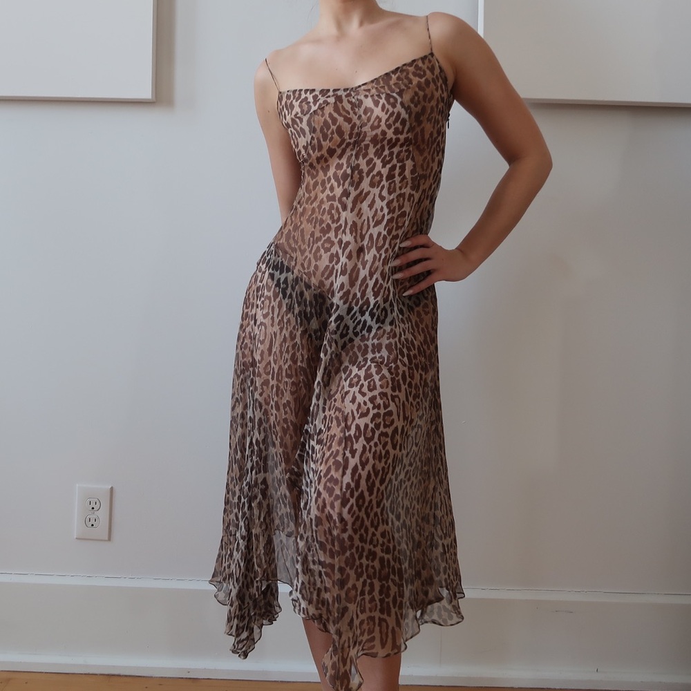 Dolce & Gabbana Leopard Print Babydoll Dress